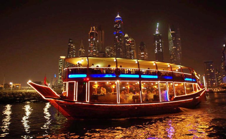 Dubai Creek on a Dhow Cruise Dinner